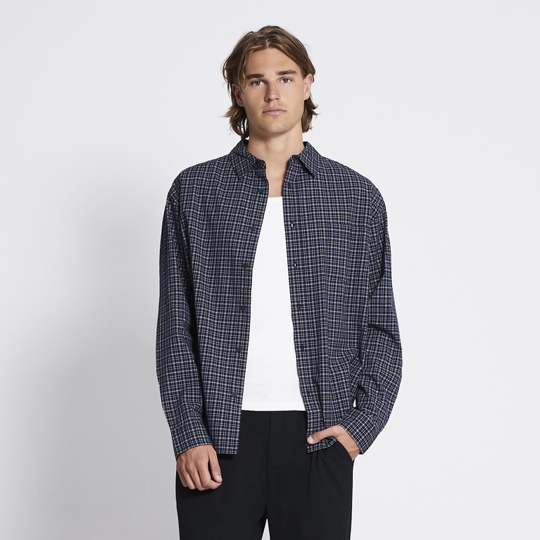 Boxy check shirt "Chicago" Dark Blue